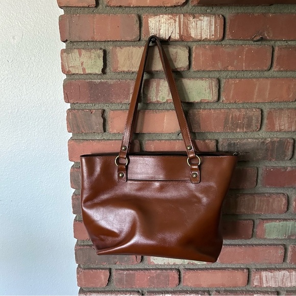 Patricia Nash Alessano Leather Shoulder Bag in Dark Tan - Picture 5 of 12